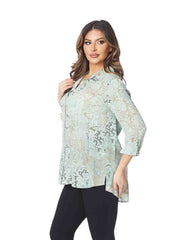 Tianello Basso Washable Silk "Loving" Blouse--Pistachio