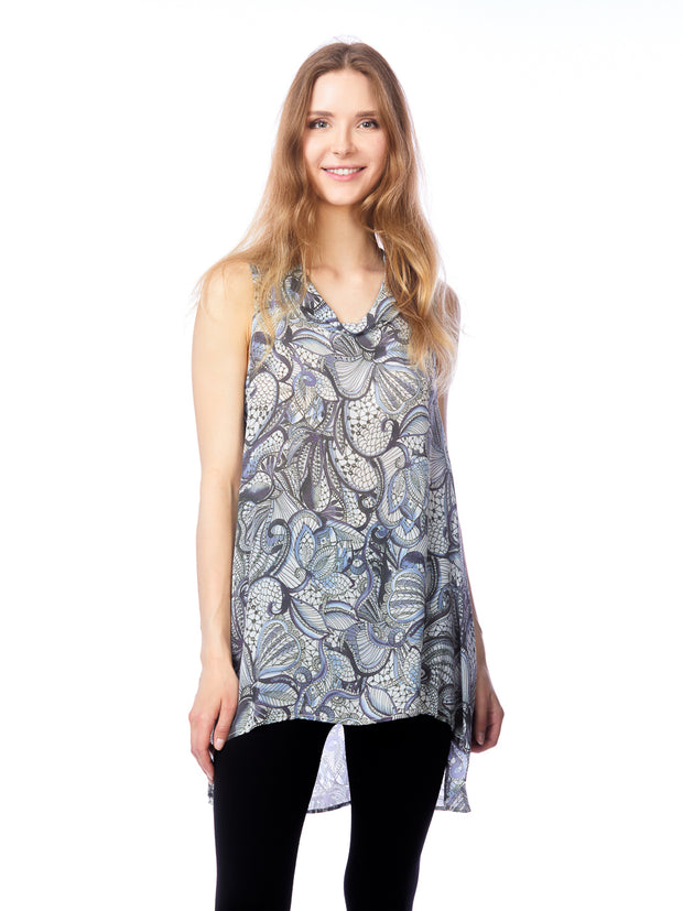 Tianello "Gwen" WASHABLE SILK  "Briata" Cowl Tunic-Wash