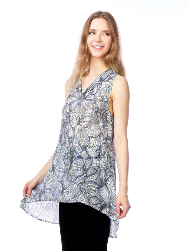 Tianello "Gwen" WASHABLE SILK  "Briata" Cowl Tunic-Wash