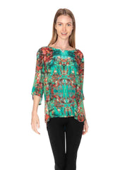 Tianello "Heavenly Dragon" Print Washable Silk Cailin Blouse-Line'