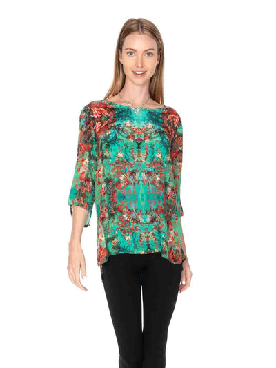 Tianello "Heavenly Dragon" Print Washable Silk Cailin Blouse-Line'