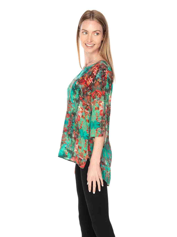 Tianello "Heavenly Dragon" Print Washable Silk Cailin Blouse-Line"