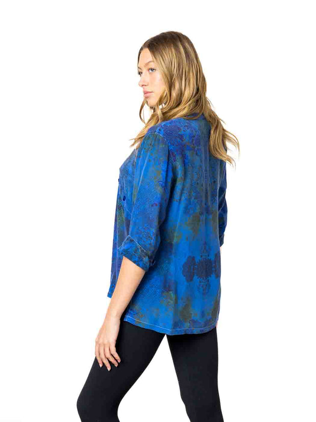 Tianello  "Lenciaga" Print  Washable Silk "Diva' Blouse