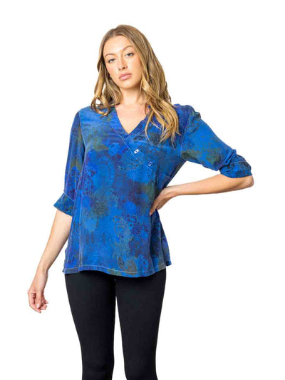 Tianello  "Lenciaga" Print  Washable Silk "Diva' Blouse
