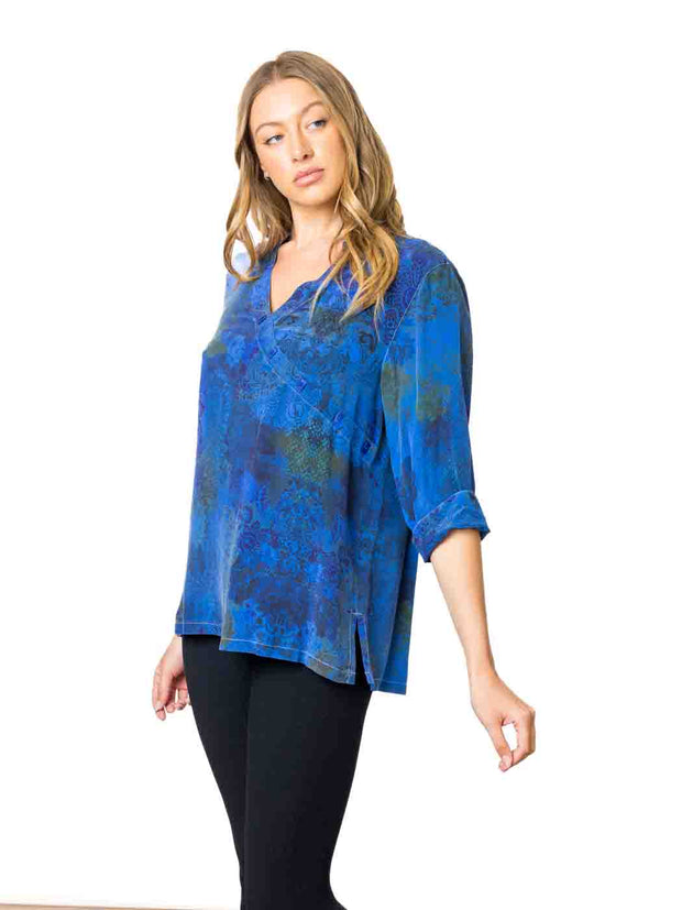 Tianello  "Lenciaga" Print  Washable Silk "Diva' Blouse