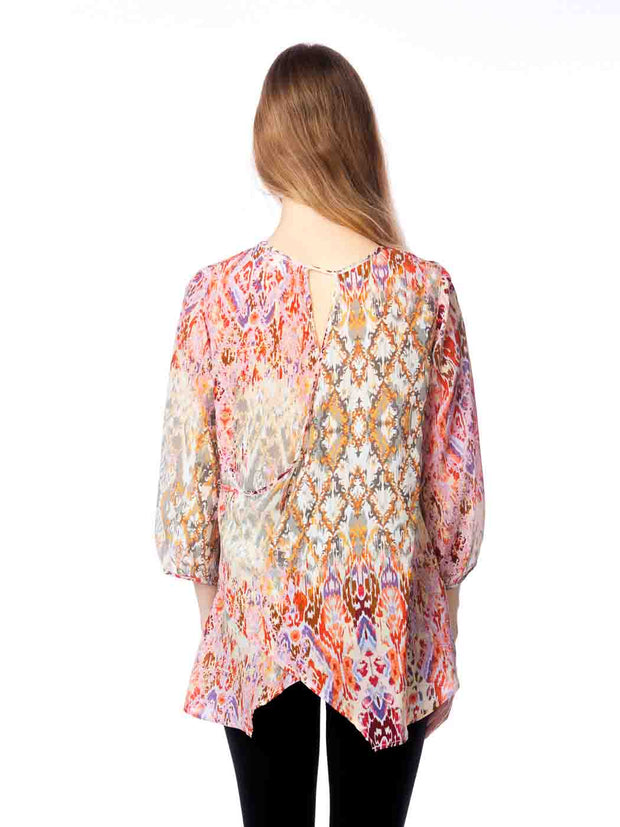 Tianello "Ravani" Print Washable Silk "Bree" Blouse-Wash
