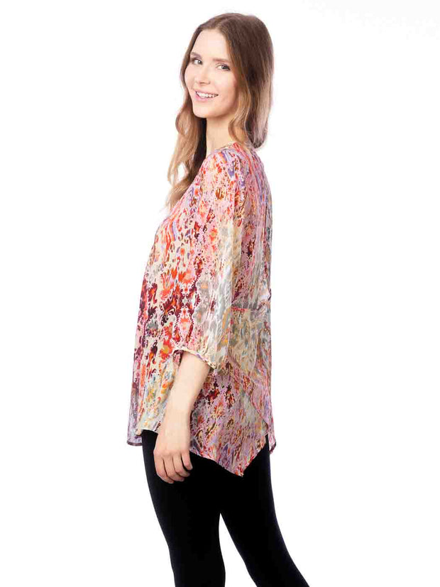 Tianello "Ravani" Print Washable Silk "Bree" Blouse-Wash