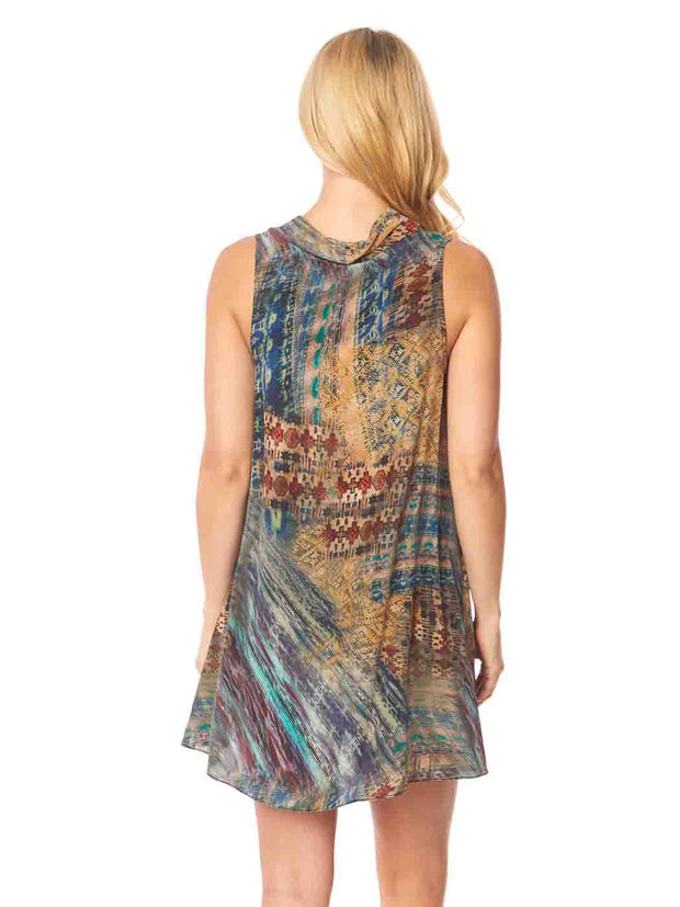 Tianello print "Valeez" WASHABLE SILK "Briata" Cowl Tunic-Wash
