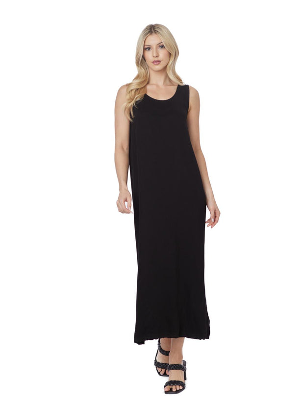 Tianello TENCEL™ "Latresa" Tank Dress-Black