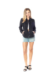 Tianello TENCEL™ "Mustang"  L.S. Classic  "Jean" Jacket with Side Pockets-Black