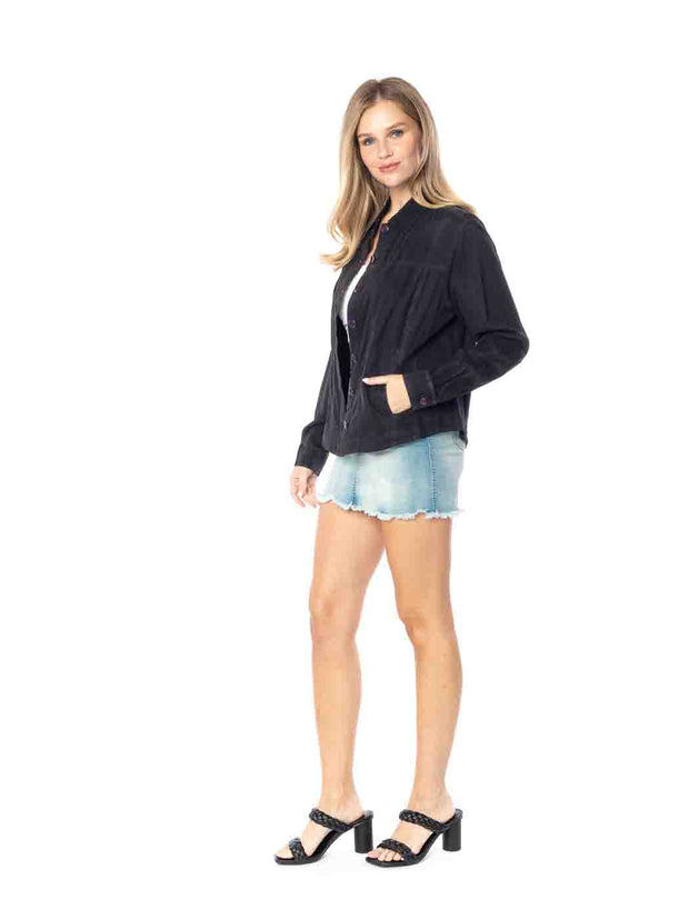 Tianello TENCEL™ "Mustang"  L.S. Classic  "Jean" Jacket with Side Pockets-Black