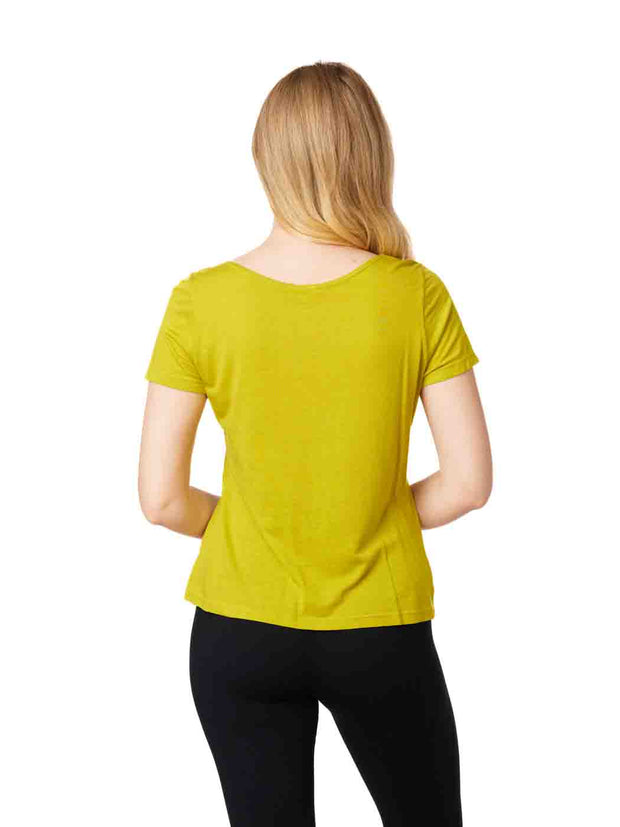 Tianello TENCEL™  Knit  Short Sleeve-Scoop Neck "Nikki" Tee Shirt-Citrus