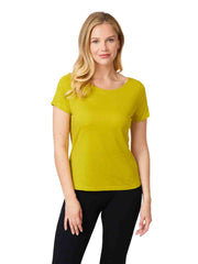 Tianello TENCEL™  Knit  Short Sleeve-Scoop Neck "Nikki" Tee Shirt-Citrus