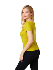 Tianello TENCEL™  Knit  Short Sleeve-Scoop Neck "Nikki" Tee Shirt-Citrus