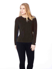 Tianello TENCEL™  Knit Long Sleeve "MASHA" Tee Shirt-Black