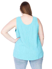 Tianello "Plus" Sized TENCEL™ "Farah"Jacquard  "FaraLong" Tank-Bisbee