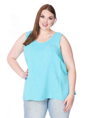 Tianello "Plus" Sized TENCEL™ "Farah"Jacquard  "FaraLong" Tank-Bisbee