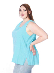 Tianello "Plus" Sized TENCEL™ "Farah"Jacquard  "FaraLong" Tank-Bisbee