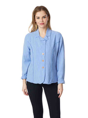 Tianello TENCEL™  "Fresia" Jacquard  "Penelope" Blouse/Jacket-Periwinkle