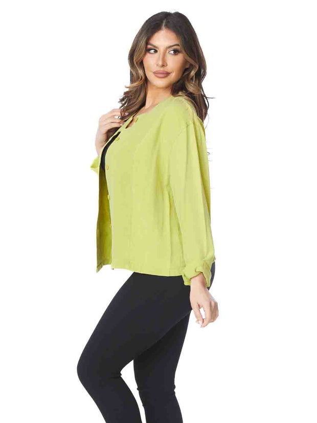 Tianello TENCEL™ "Toria" Crop Blouse/Jacket-Citrus