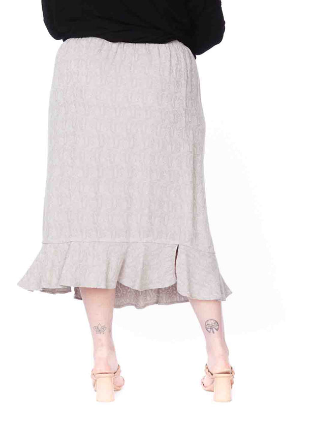Tianello TENCEL™  "Paisley"  Jacquard "Tulip" Skirt-Slate