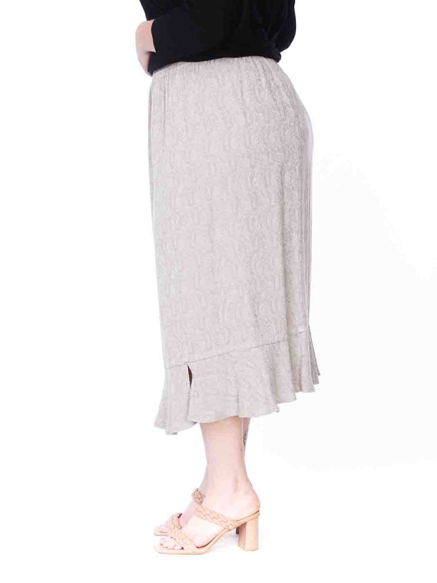 Tianello TENCEL™  "Paisley"  Jacquard "Tulip" Skirt-Slate