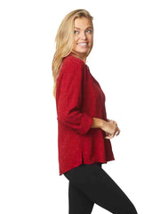 TIANELLO TENCEL™ Jacquard "Vine"  "Suzy" Blouse-Pomegranate