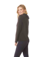 Tianello TENCEL™ "Whisper Knit"  L.S. Cowl Blouse-Black