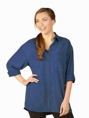 Tianello   TENCEL™  "Boyfriend" Shirt-Big Shirt-Cobalt Blue