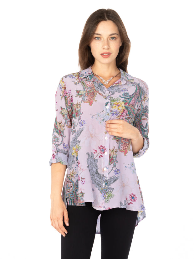 Tianello "Phelan" Washable Silk "Loving" Blouse-Lychee