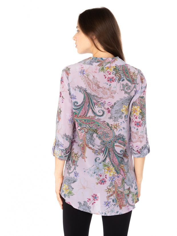 Tianello "Phelan" Washable Silk "Loving" Blouse-Lychee
