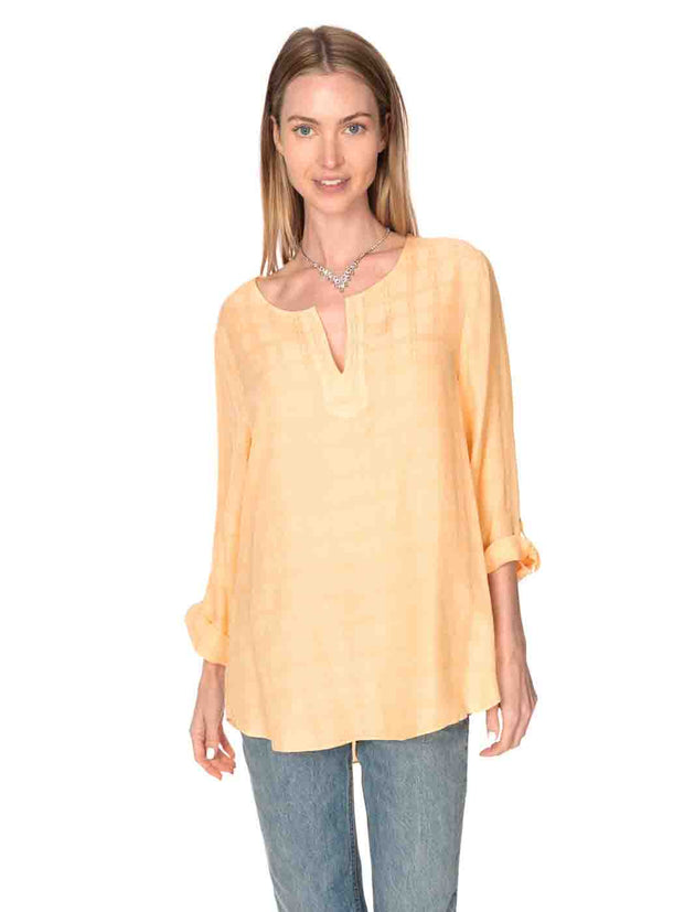  Tianello "Babel" Sueded Cupro "Avlyne" Blouse-Butter