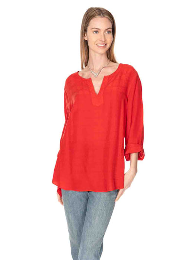 Tianello "Babel" Sueded Cupro "Avlyne" Blouse-Red Hot