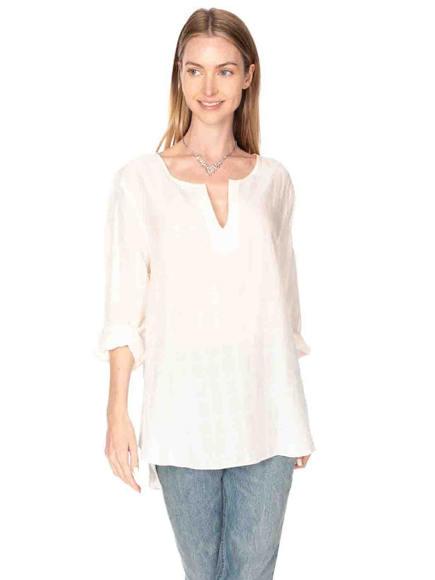 Tianello "Babel" Sueded Cupro "Avlyne" Blouse-White