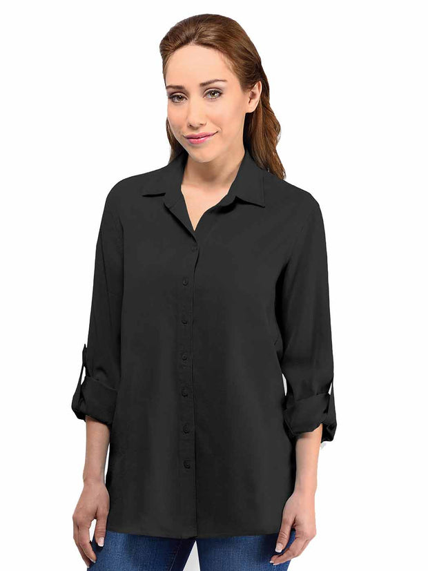 Tianello "IVY" Light Weight TENCEL™ Loving Blouse-Black