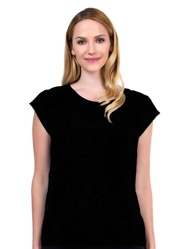 Tianello Washable Silk "Ellie" Blouse-Black