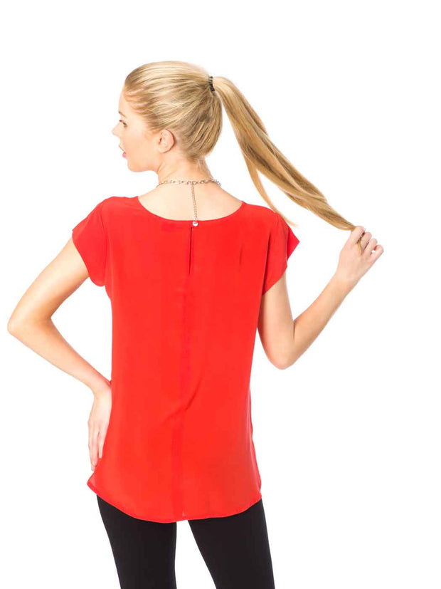 Washable Silk "Ellie" Blouse-VIVID Red