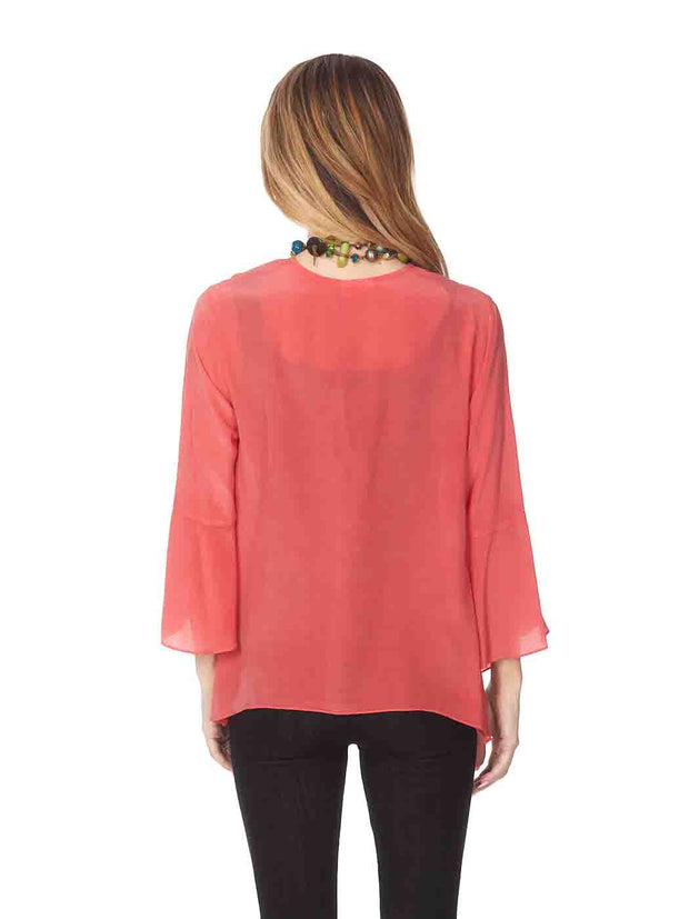 Tianello "Garment Dyed"  Washable Silk "Yuriko" Kimono-Watermelon