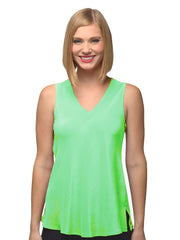 Crepe de Chine Washable Silk Erika Bias Tank-Aqua Haze