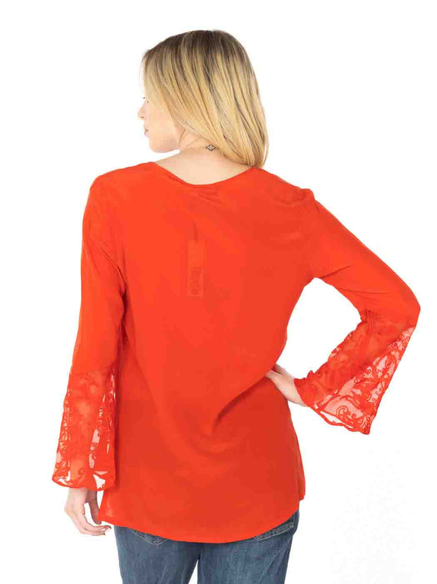 Tianello Washable Silk "Emma" Blouse-Vivid Red