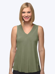 Tianello Crepe de Chine Washable Silk Erika Bias Tank