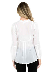 Tianello "Antionette"  Blouse - Sueded CUPRO Rayon Georgette-White