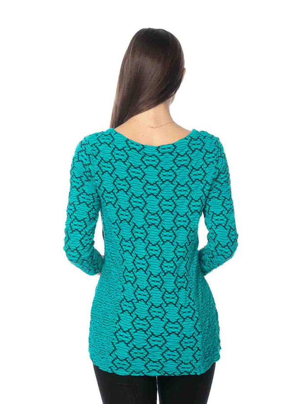 Tianello "Amour" Knit Jersey Jacquard "Ballet" Tee-Acapulco-