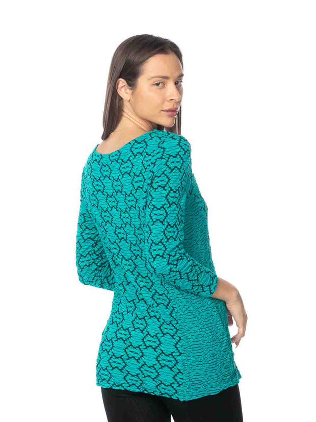 Tianello "Amour" Knit Jersey Jacquard "Ballet" Tee-Acapulco