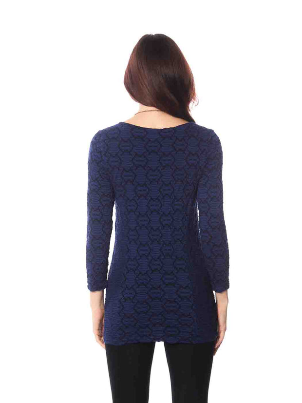 Tianello "Amour" Knit Jersey Jacquard "Ballet" Tee-Cobalt Blue