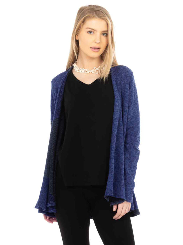 "Away" Knit Jersey  "Palmia" Flow Jacket-Cobalt