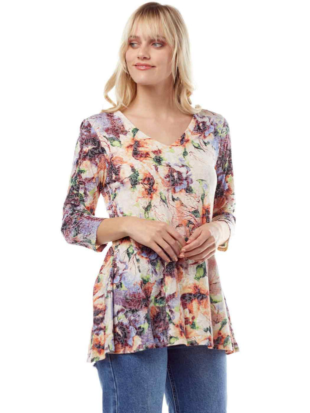 "Becki" Knit Cotton Burnout "Leyton" Tunic-Wash
