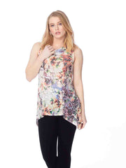 Tianello "Becki" Cotton Knit Burnout "Briata" Cowl Tunic-Wash