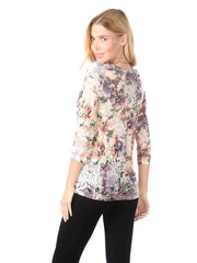 Tianello "Becki" Print Cotton Burnout Ballet Tee-Wash