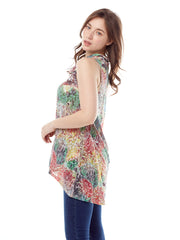 Tianello "Chamba" Cotton Knit Burnout "Briata" Cowl TunicWash